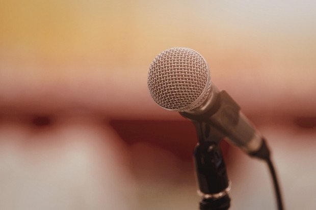 microphone on a stand